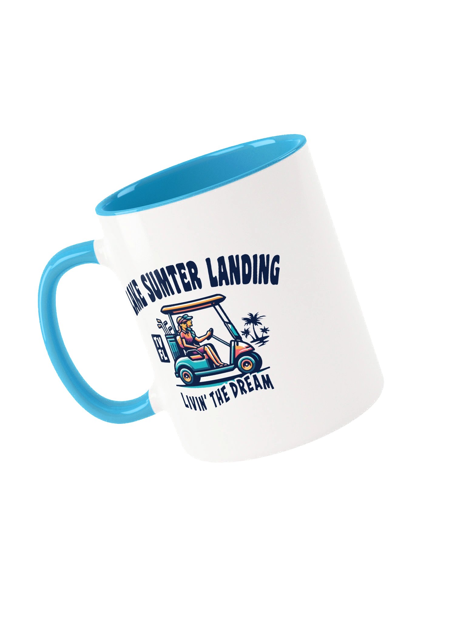 Lake Sumter Landing TV Florida USA Fun Golf Cart Design Coffee Mug product image (3)