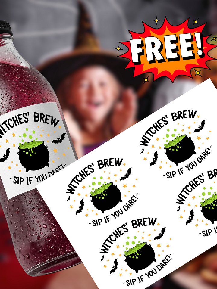 Printable Witches’ Brew Labels – Halloween Potion Bottle Stickers product image (1)