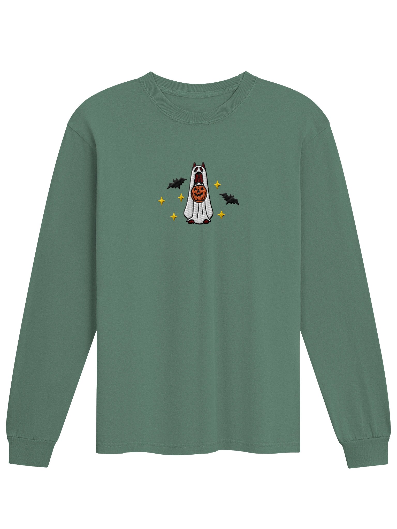 Halloween Cane Corso(Brindle, Cropped Ears) Embroidered Long-Sleeve T-Shirt product image (25)