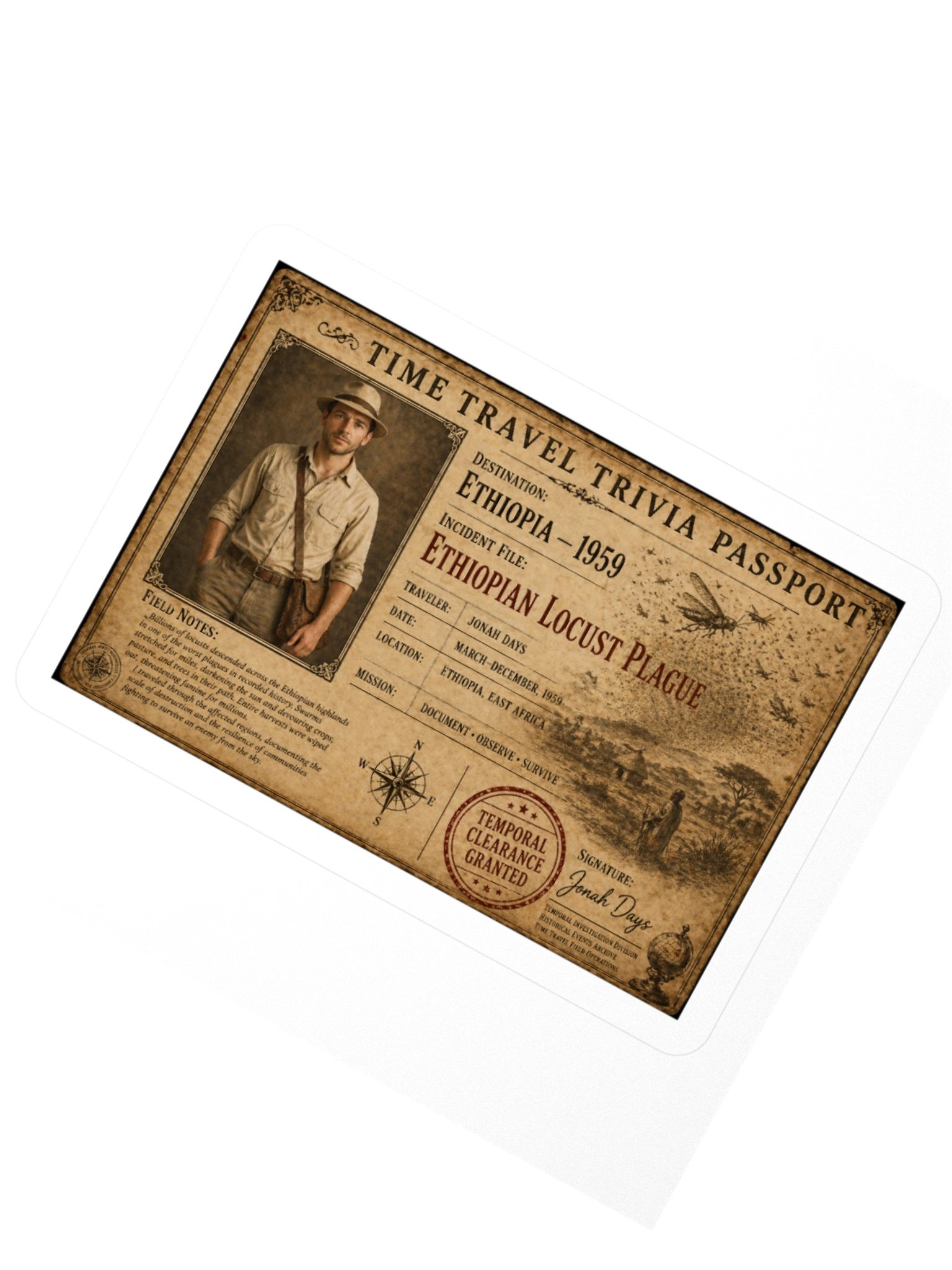 Ethiopia Locust Plague — 1959 Incident Passport Sticker product image (2)