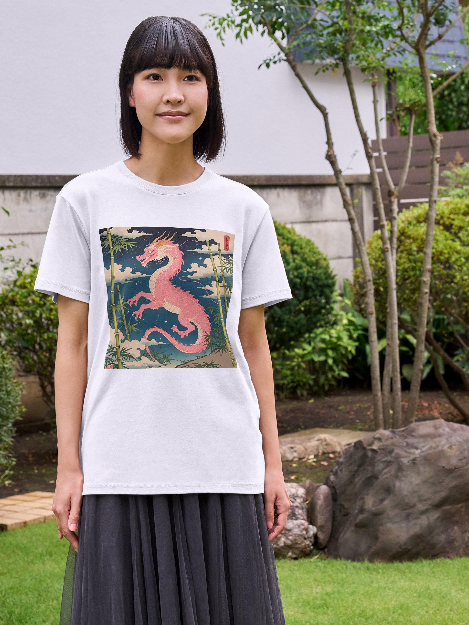 Ryoshin - Sakura no Ryū (Cherry Blossom Dragon), Ancient Ryū Collection, T-Shirt, Front Design product image (3)