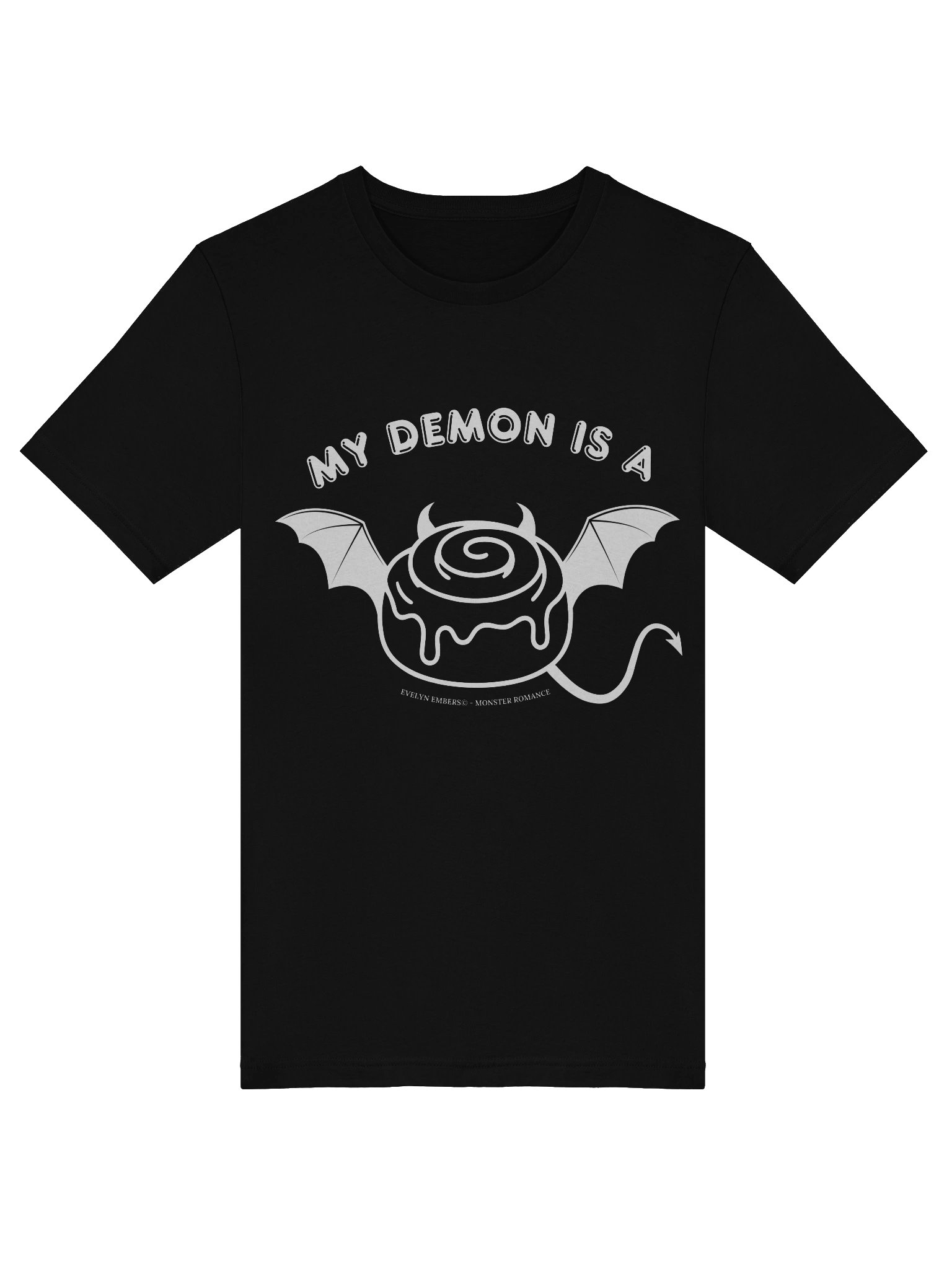 "My Demon is a Cinnamon Roll" Bella+Canvas T-Shirt - white text on dark colors product image (37)