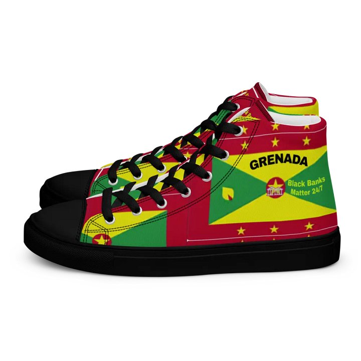 Grenada Flag Inspired Women's High Top Canvas Shoes product image (1)