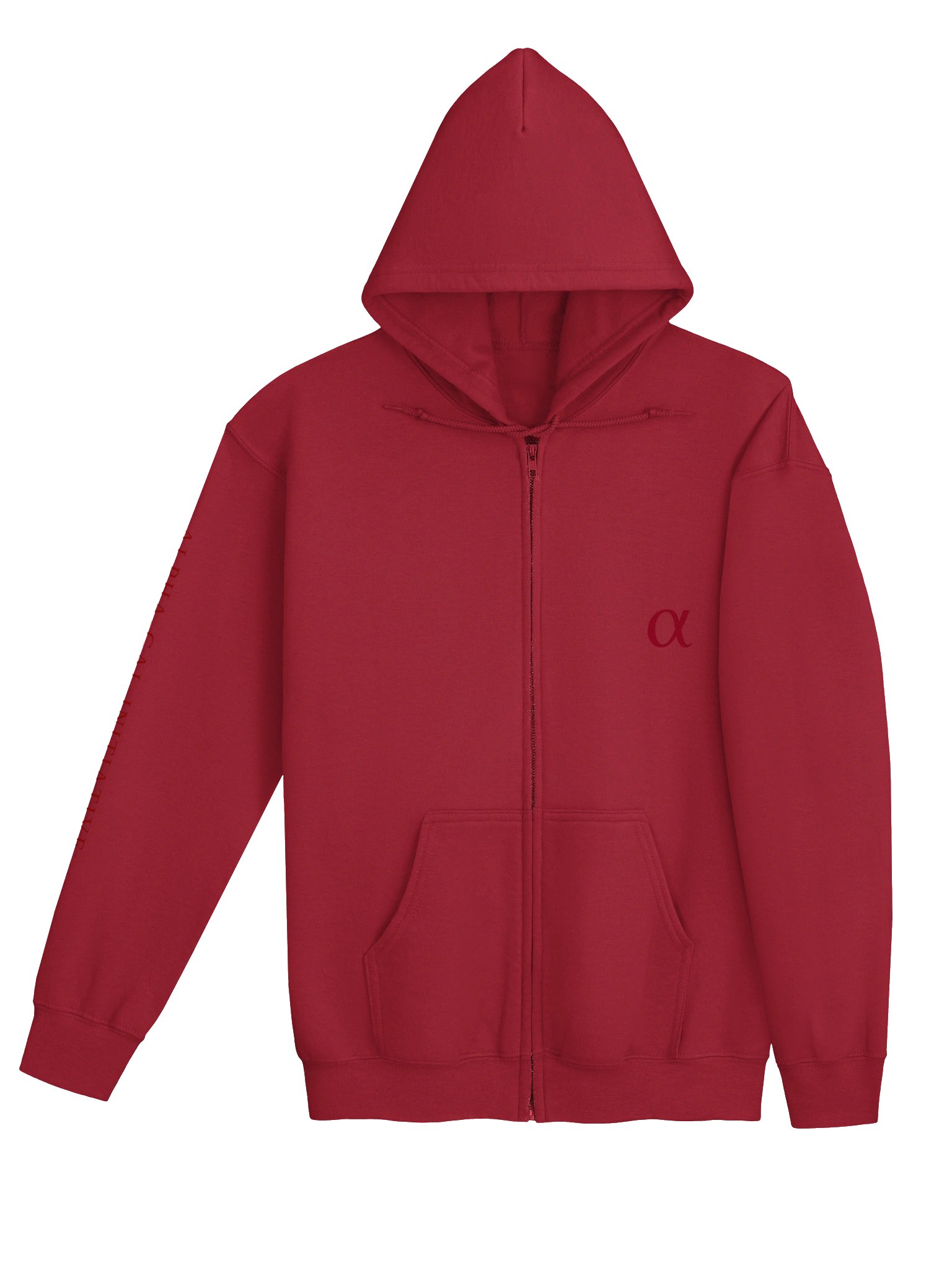 Dark Red / Oxblood Unisex Zipper Hoodie product image (4)