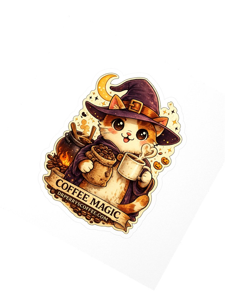 Coffee Magic Wizard Cat Stickers product image (2)