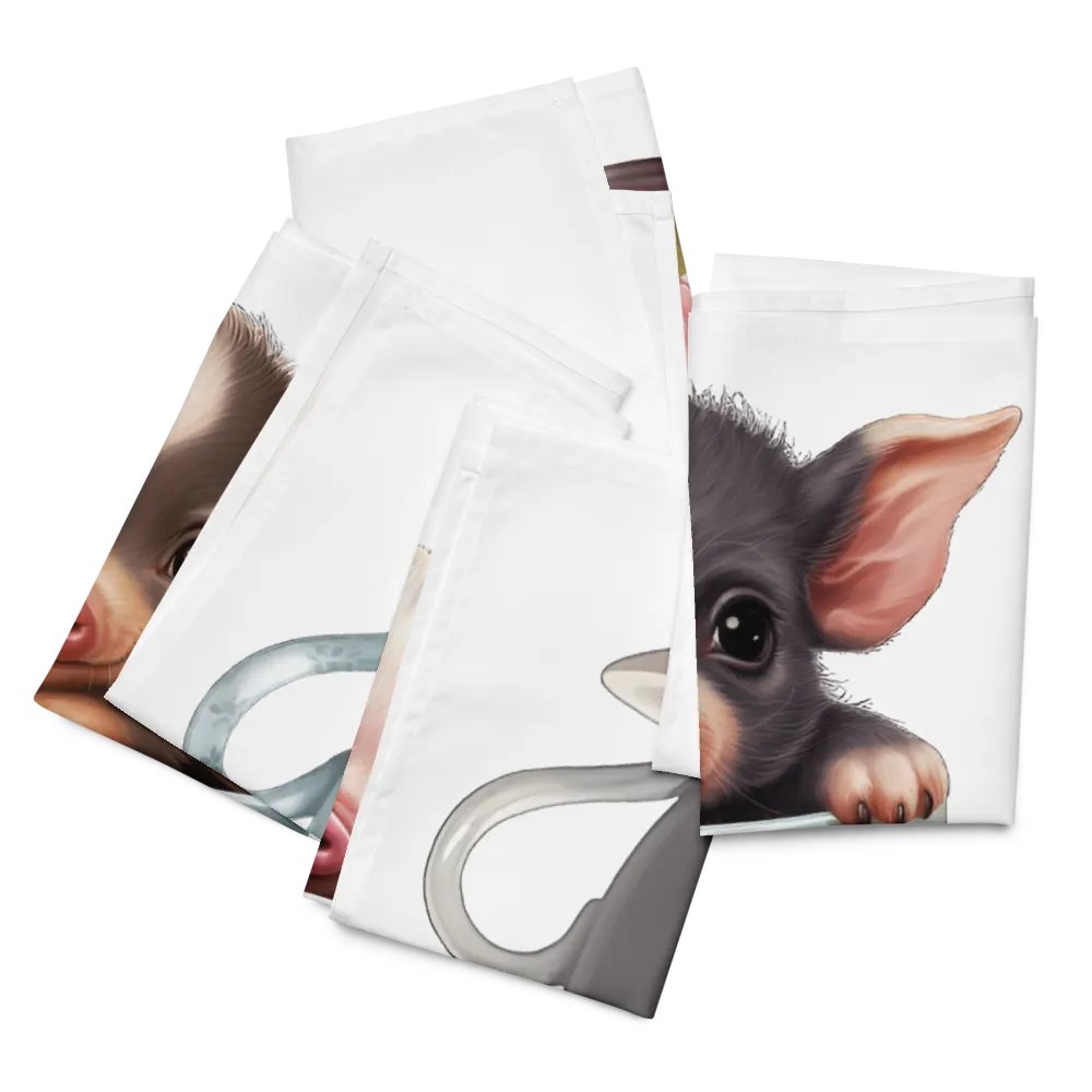 Whimsical Piglet Tea Cup Cloth Napkin Set product image (11)