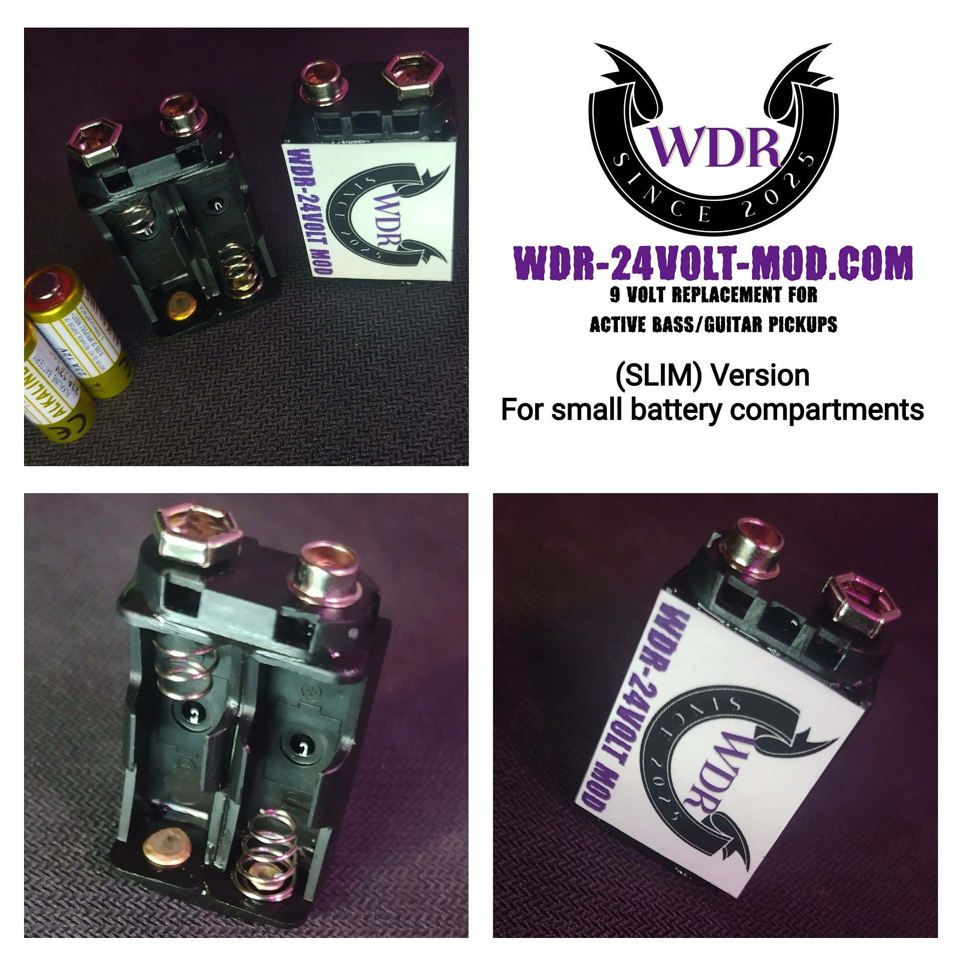 WDR-24Volt-Mod Active Guitar/Bass Booster "Slim" (Guitar Pick & Sticker Bundle) product image (3)