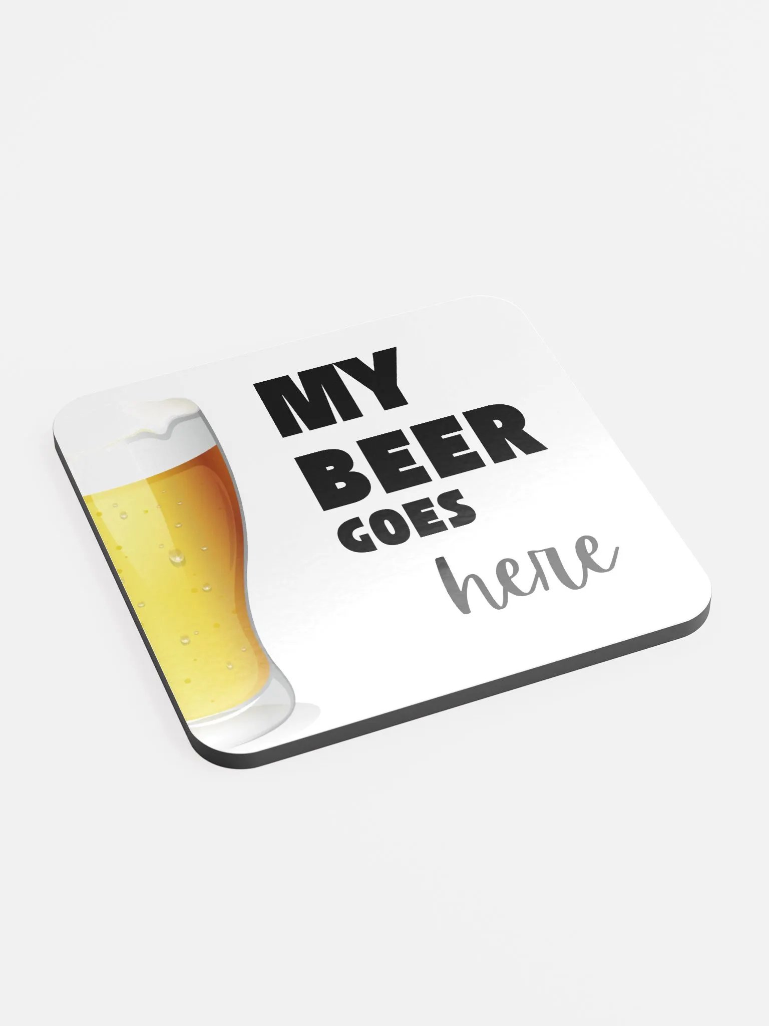 My Beer Goes Here Glossed Cork Coaster product image (2)