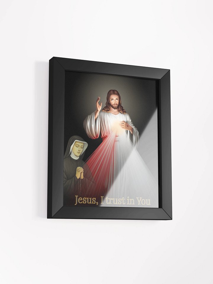 Divine Mercy Jesus Framed Poster – Museum-Quality Christian Wall Art, “Jesus, I Trust in You”, Catholic Gift for Home & Prayer Room product image (2)