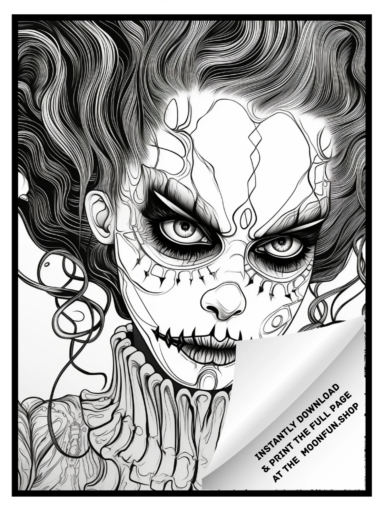 💀 50 Creepy Horror Halloween Coloring Pages for Teens & Adults product image (6)