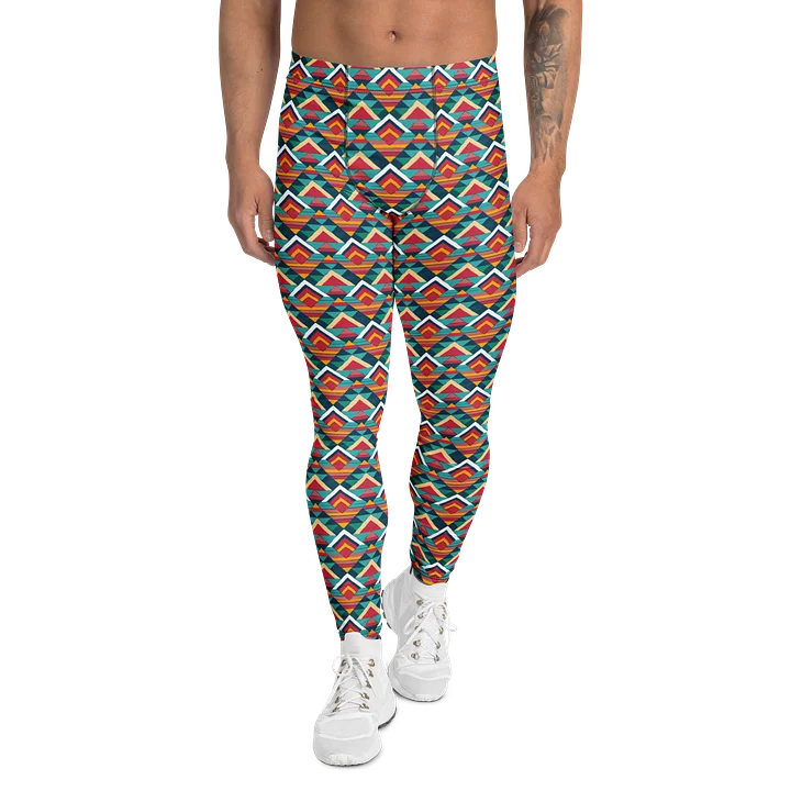 Colorful Geometric Diamond Triangle Men's Leggings product image (1)