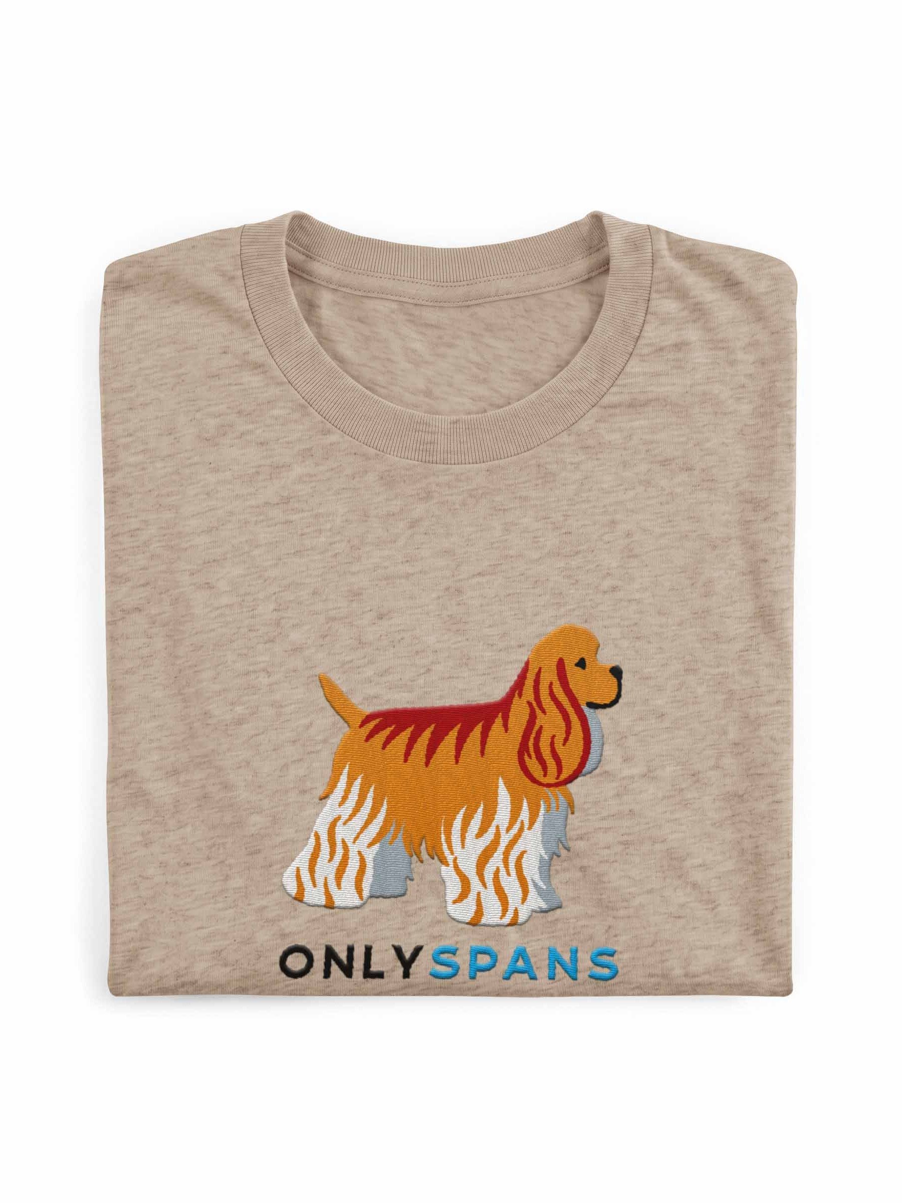 Only Spans T-Shirt(Embroidered) of an American Cocker Spaniel(Fawn) product image (1)