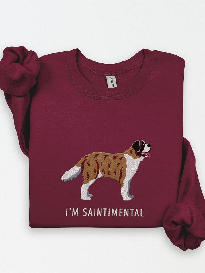 I'm Saintimental Sweatshirt (Embroidered) of a Saint Bernard(Brindle) product image (1)