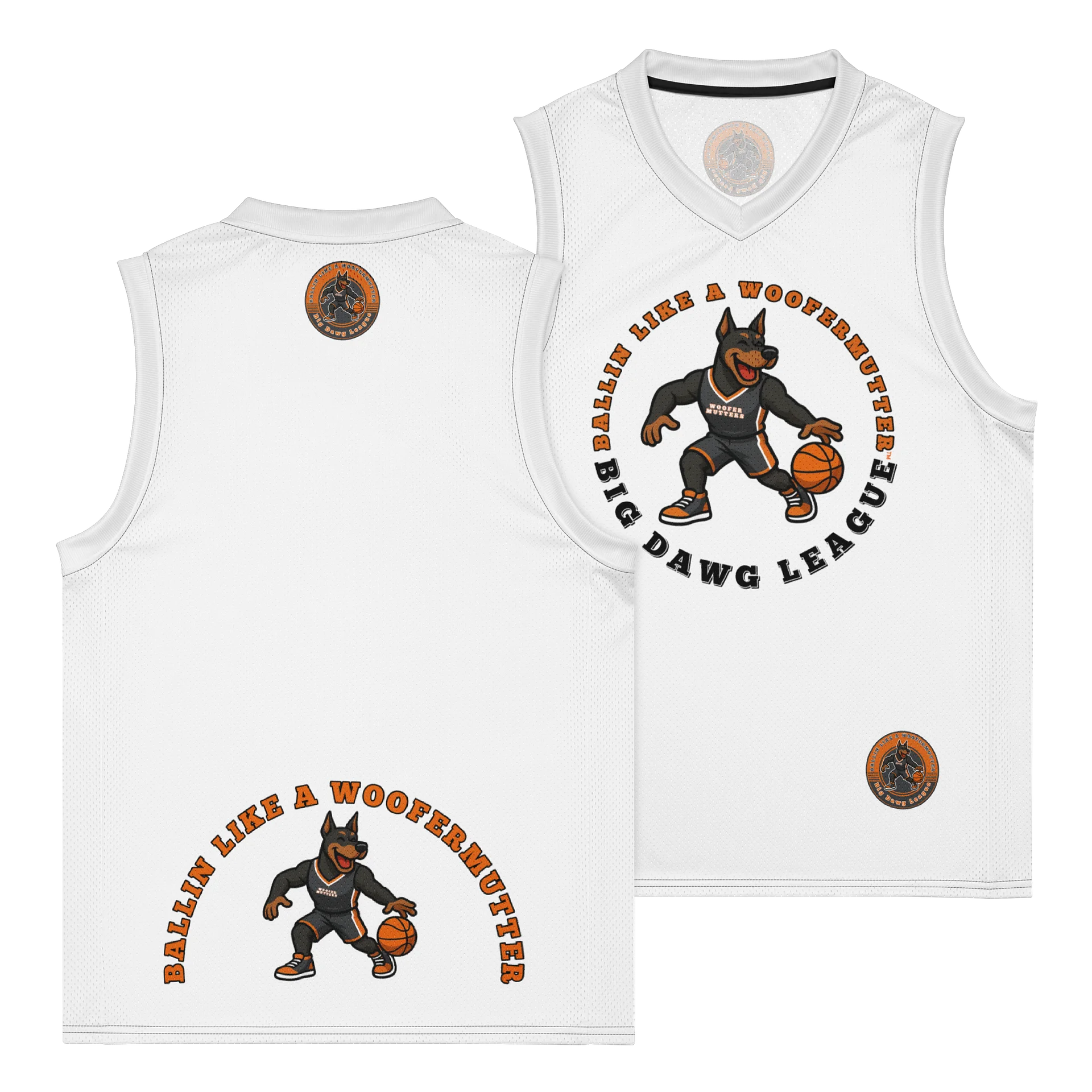 Ballin Like A WooferMutter™ Doberman Premium Basketball Jersey product image (2)