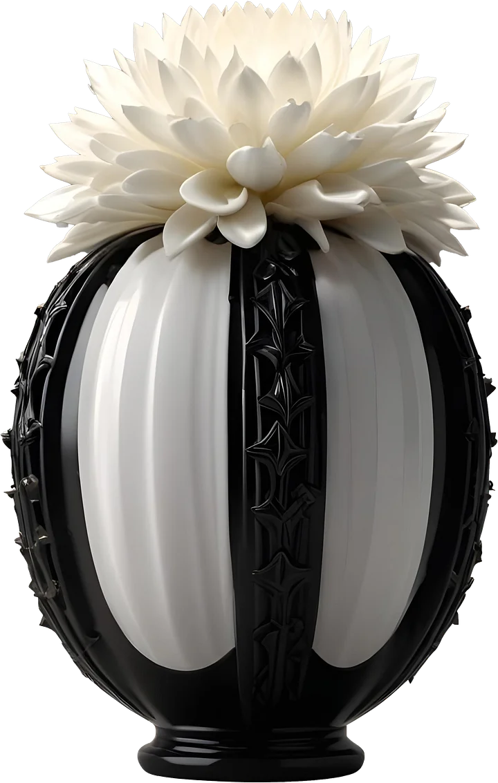 Monochrome Elegance Vase – Black & White Signature, PNG product image (1)