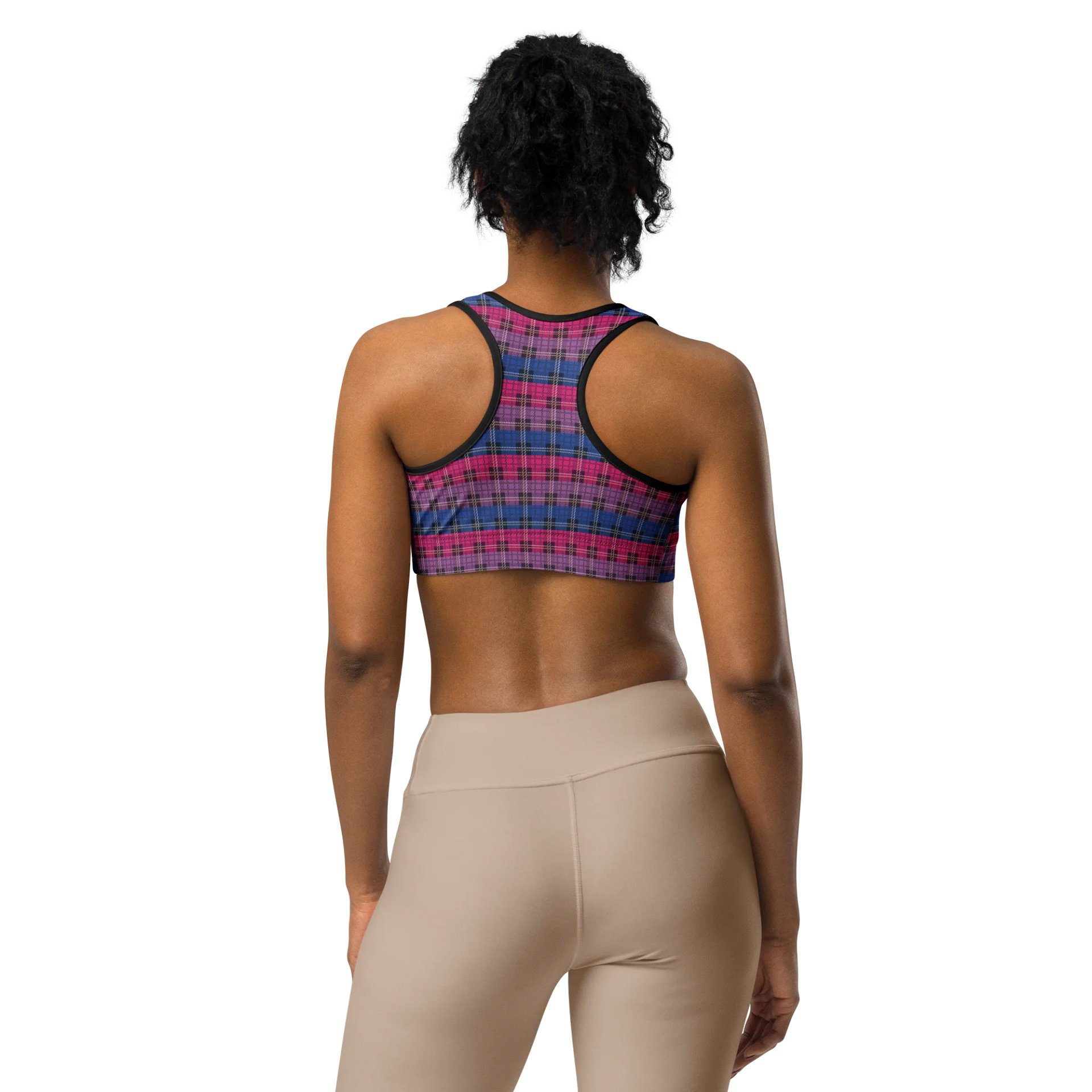 Bisexual Pride Plaid Sports Bra product image (3)