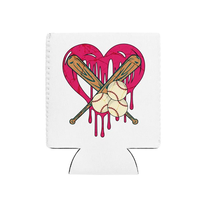 Heart Baseball Can Cooler product image (2)
