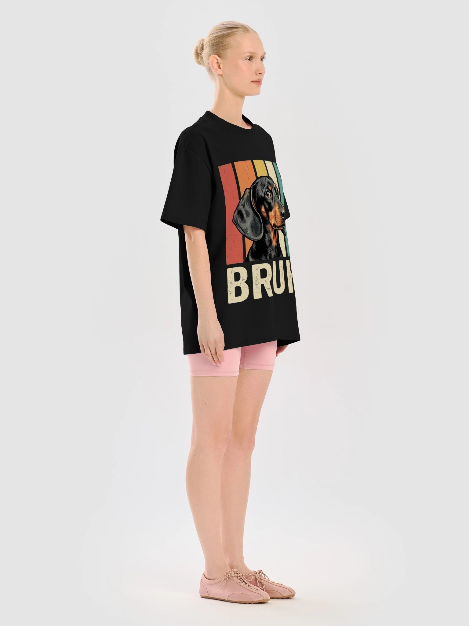 Funny Bruh Dachshund T-Shirt - Vintage Retro Wiener Dog Meme Graphic Tee product image (32)