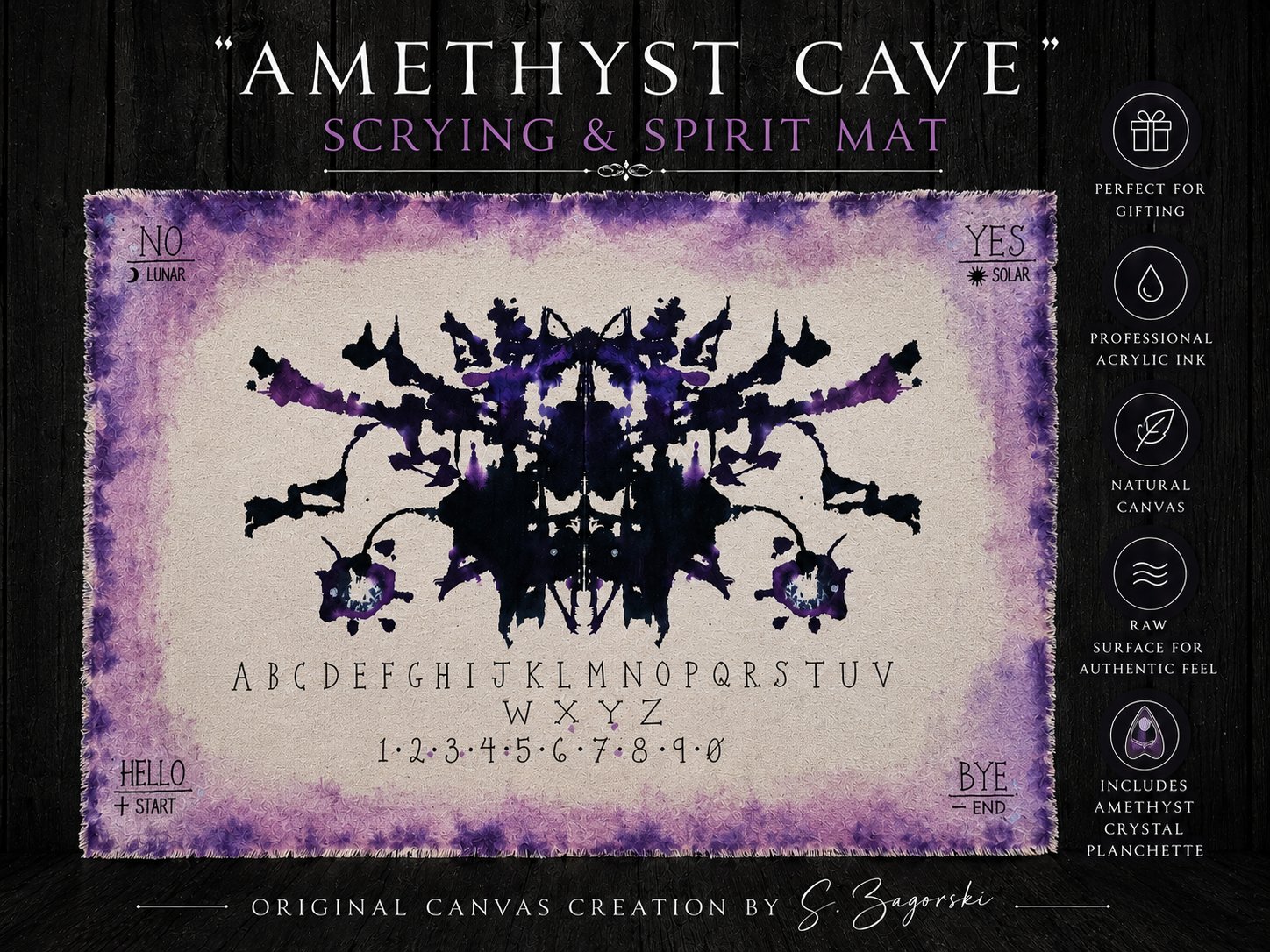 AMETHYST CAVE | 1/1 Original Canvas | Scrying & Spirit Divination Mat product image (1)