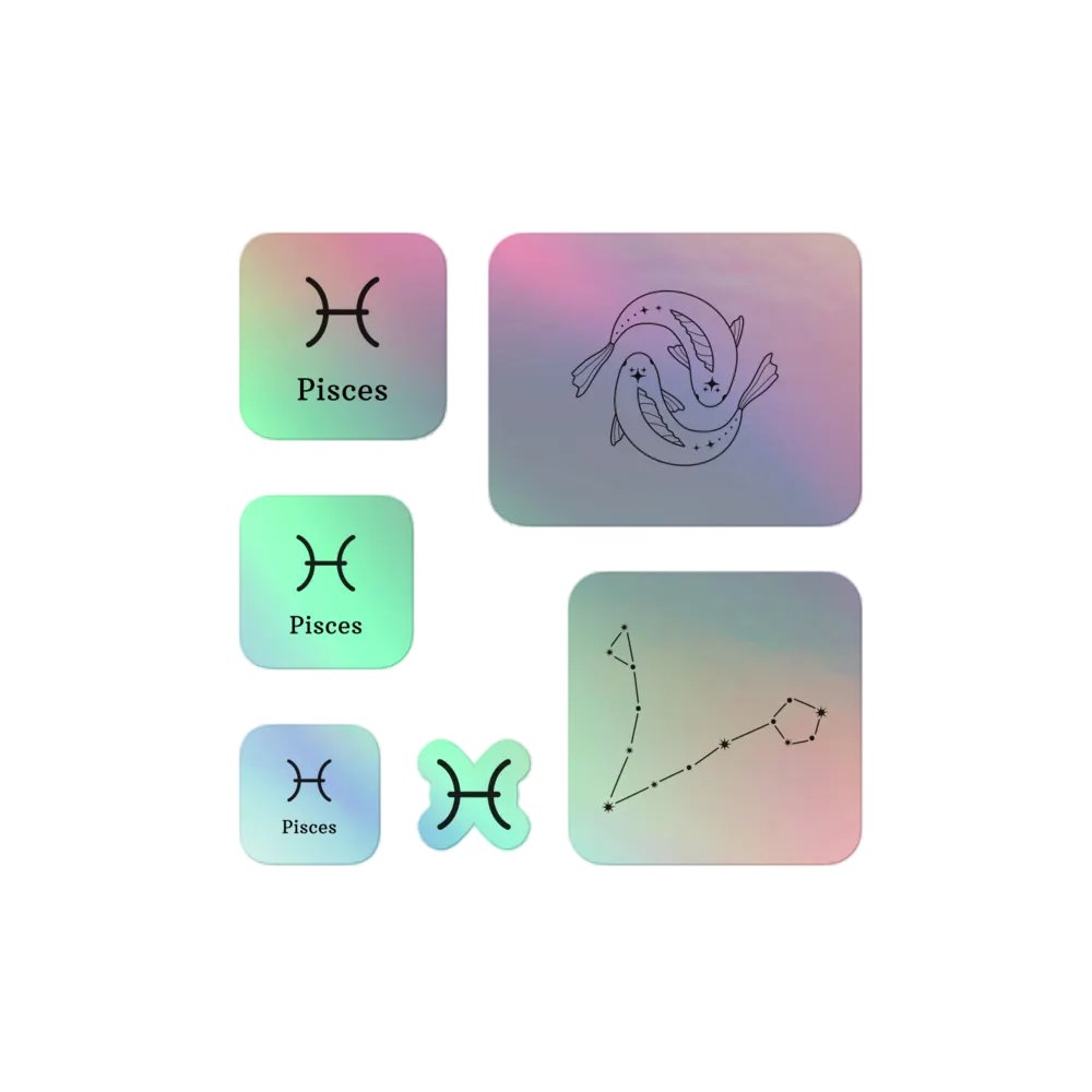 Zodiac Pisces - Holographic Sticker Set product image (1)