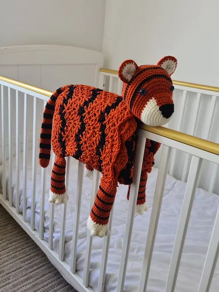 Crochet Tiger Baby Blanket Folding Pram Toy Pattern PDF - Crafting Happiness product image (2)