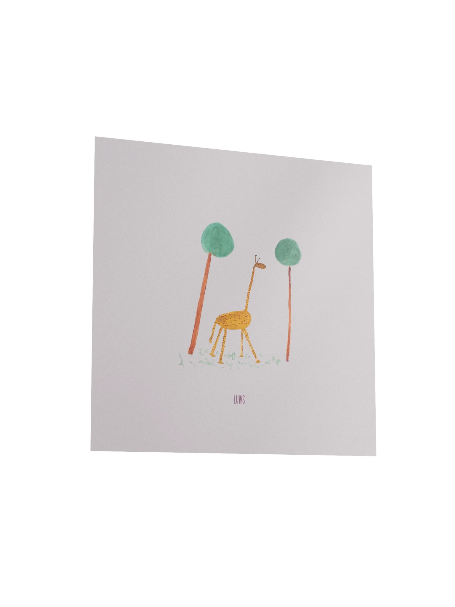 Liam, the giraffe | Giraffe Watercolor Poster (Unframed) product image (3)