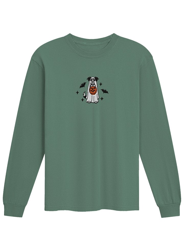 Halloween Border Collie(Black & White) Embroidered Long-sleeved T-Shirt product image (25)