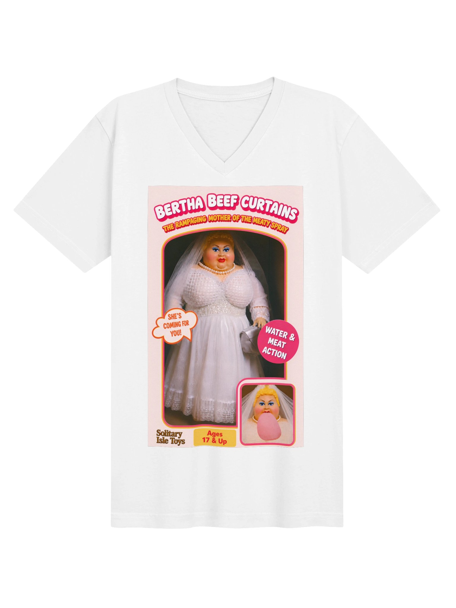 666 Toys | Bertha Beef Curtains | Bella+Canvas Short Sleeve V-Neck Jersey T-Shirt product image (1)