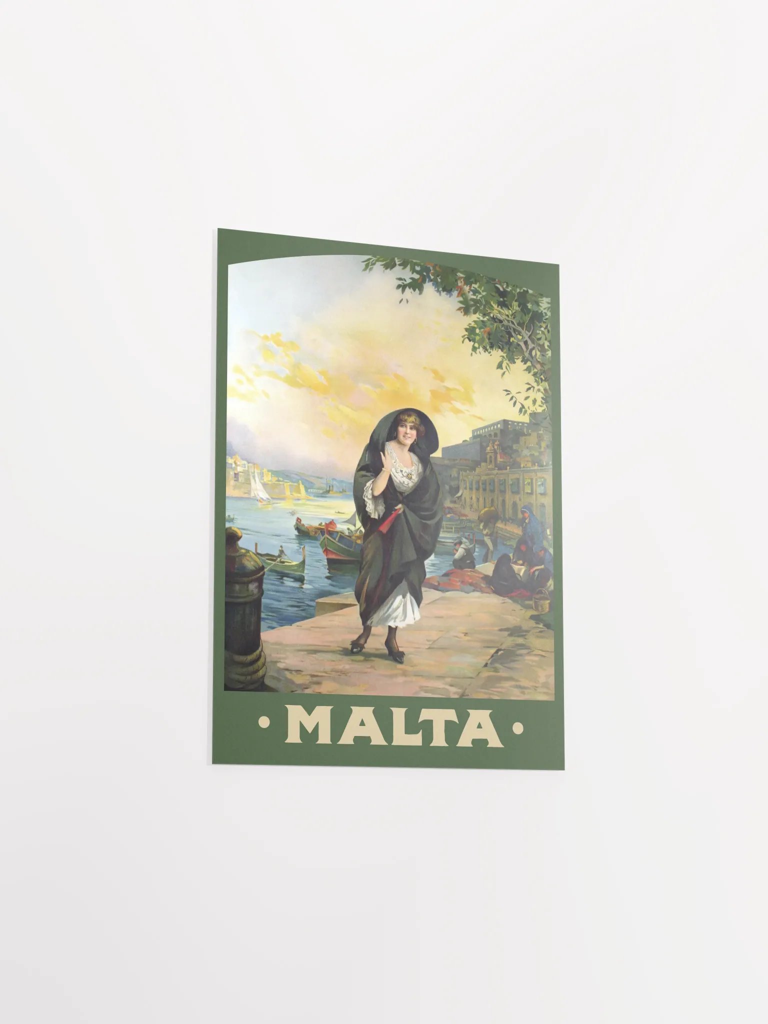 Malta, Valletta 1910s — retro travel poster, vintage travel print, retro travel wall art, retro wall art, triptych wall art product image (9)