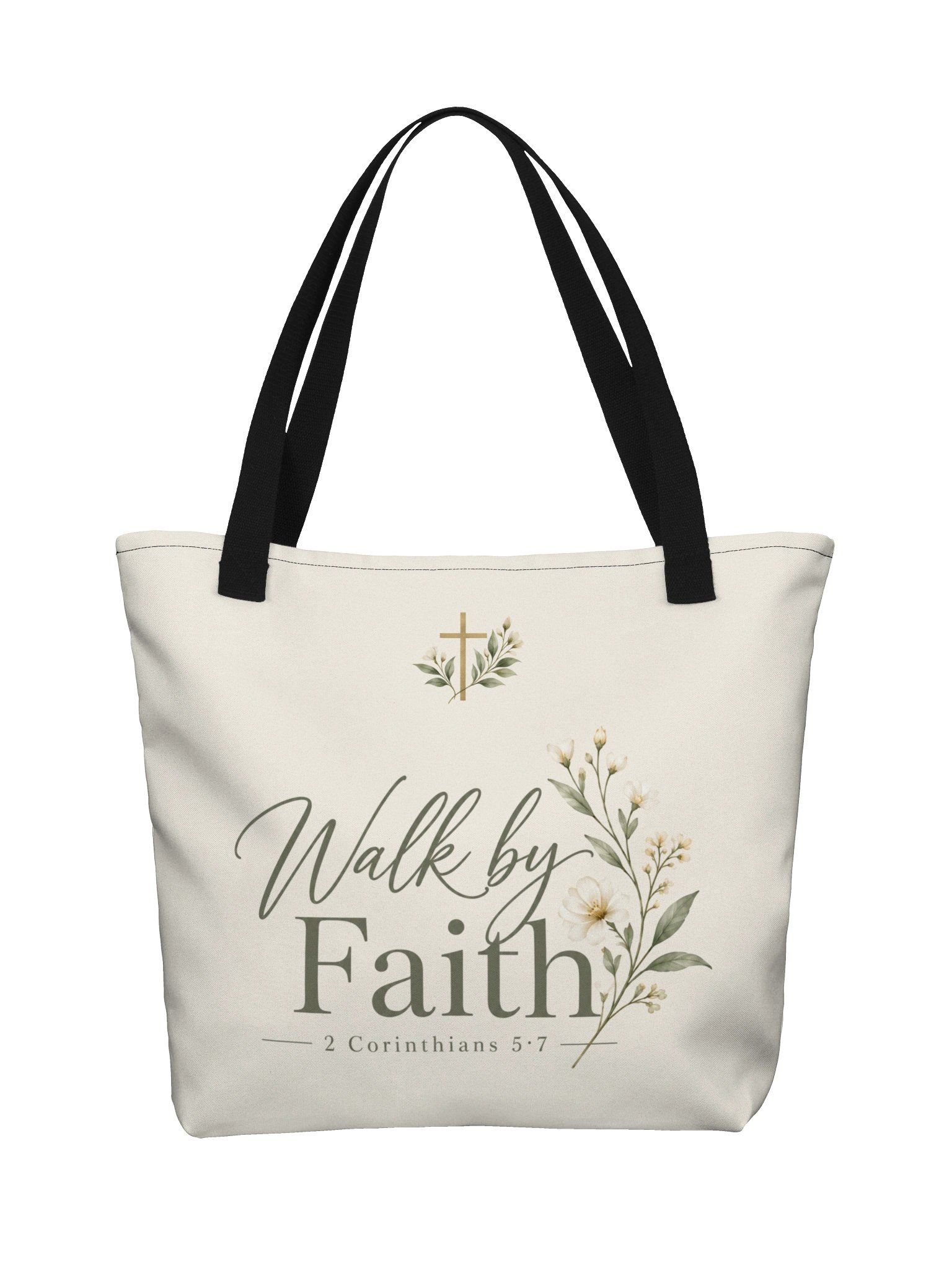 Walk by Faith – 2 Corinthians 5:7 Christian Tote Bag product image (2)