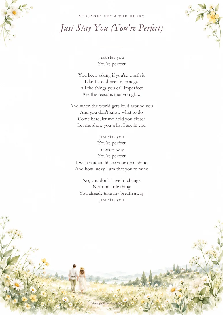 Just Stay You (You're Perfect) — MP3 + Printable Lyrics product image (2)