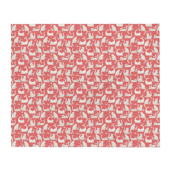 Bad Cats Knocking Stuff Over Throw Blanket, Pink product image (2)