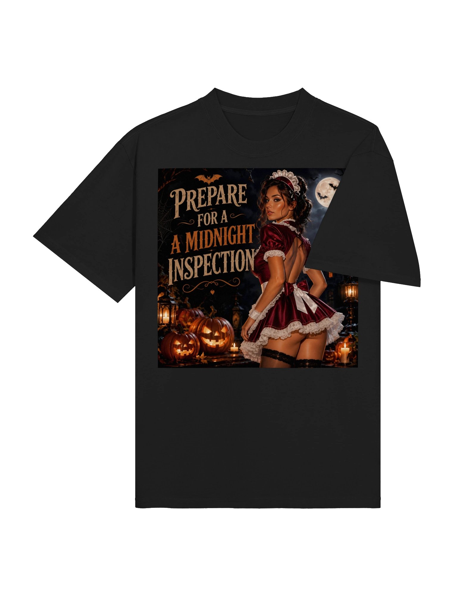 Prepare for a Midnight Inspection Halloween Gothic Dark Romance Oversized T-Shirt. product image (5)