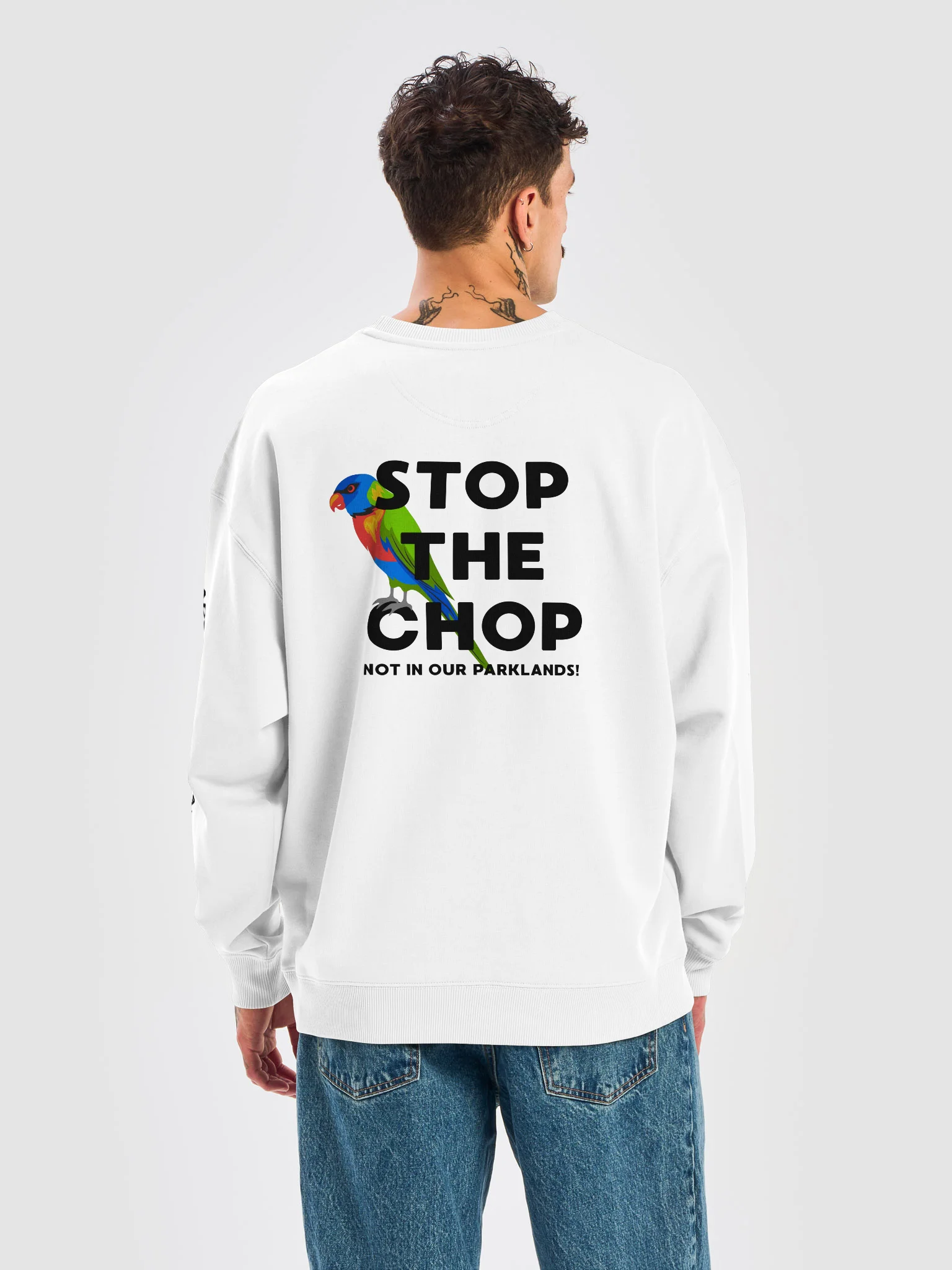STOP THE CHOP | Rainbow Lorikeet | Unisex | Premium Organic Oversized Sweatshirt product image (6)