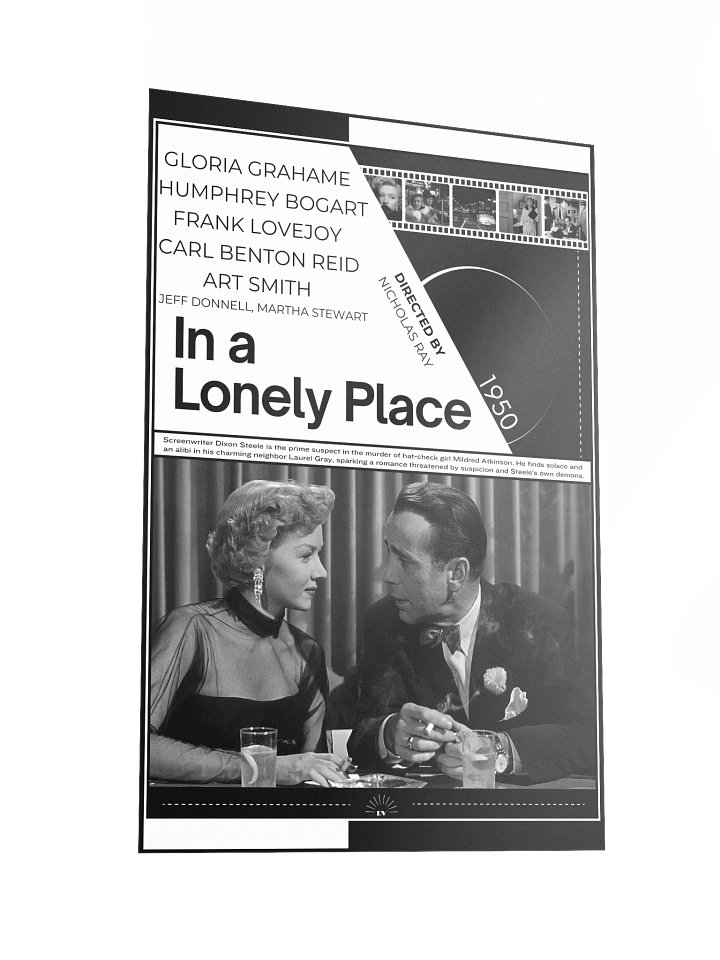 In a Lonely Place with Humphrey Bogart and Gloria Grahame 1950 | Movie Poster | 12x18 Wall Art product image (2)