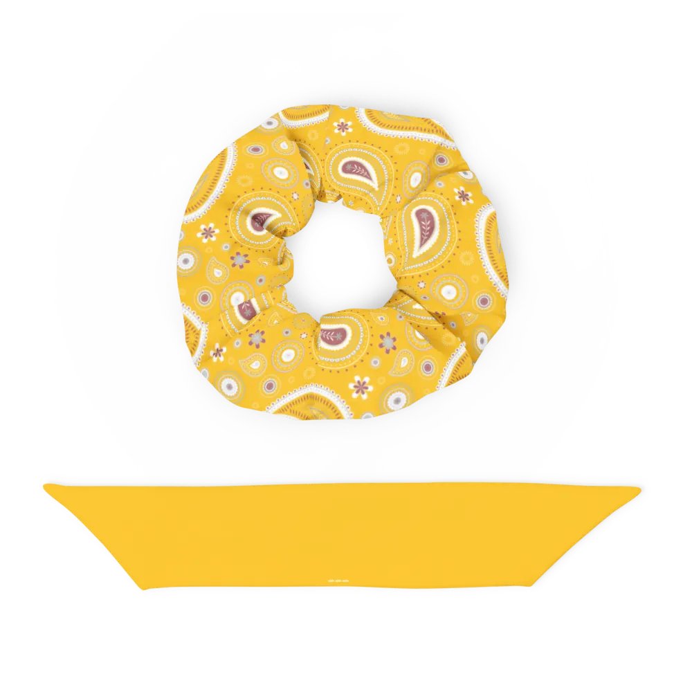 Yellow Paisley Dreams All-Over Print Scrunchie product image (10)