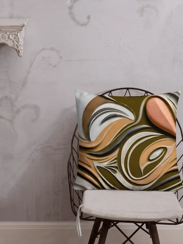 Abstract Meditation Yogi in Earth Tones Painted Premium Accent Pillow product image (3)