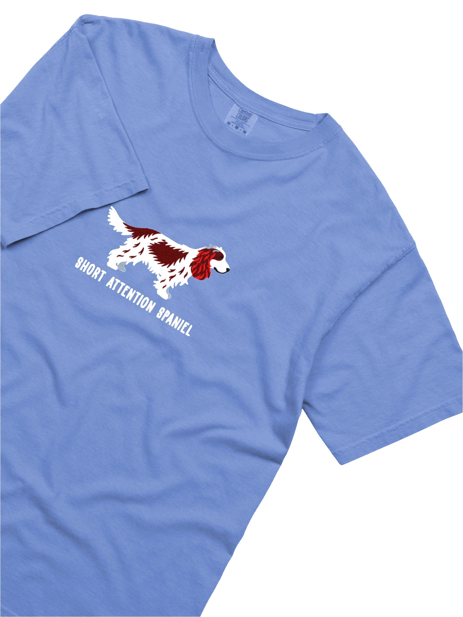 Short Attention Spaniel T-Shirt(Embroidered) of an English Cocker Spaniel(Liver & White) product image (8)