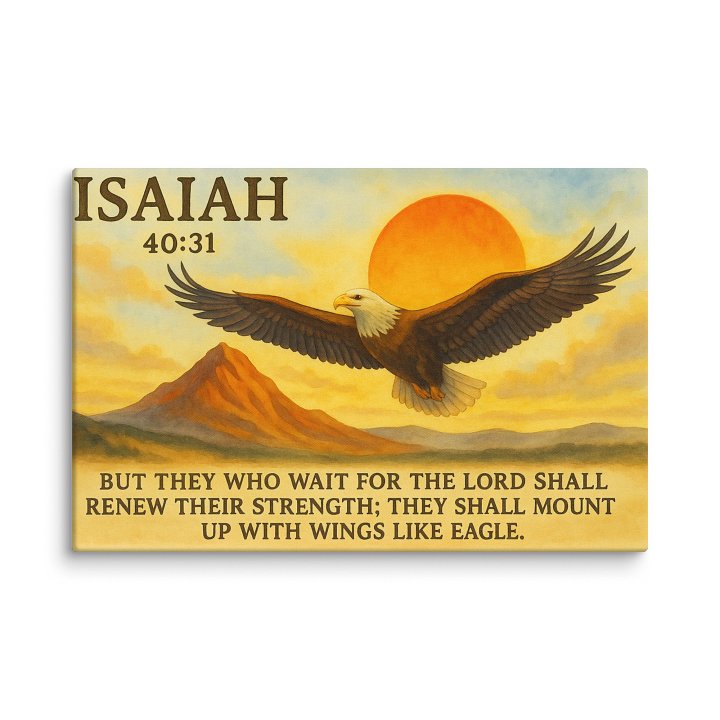 Isaiah 40:31 Christian Canvas Wall Art – Renew Your Strength Bible Verse Print product image (1)
