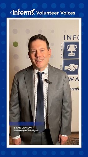 INFORMS Volunteer Voice: Brian Denton
Get Involved! 🔗 https://hubs.ly/Q04xMf_m0