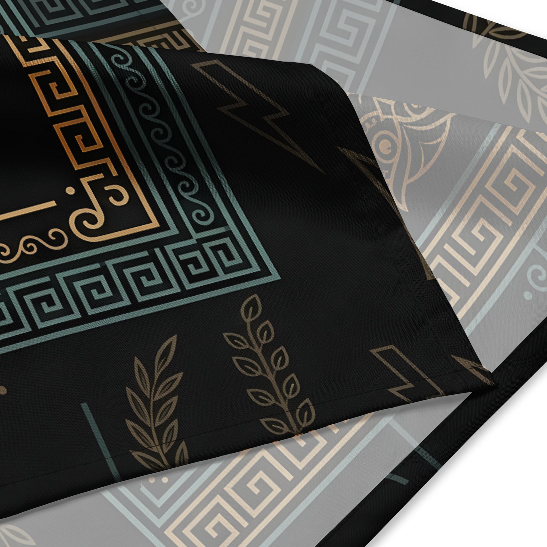 Greek Mythology Emblem Bandana – Trident, Owl & Laurel Design product image (5)
