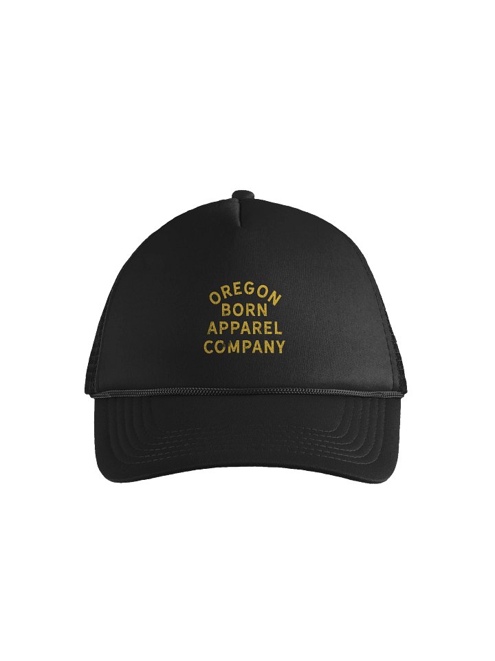 Oregon Born Apparel Company Stacked Logo Trucker Hat (Black Foam) product image (1)