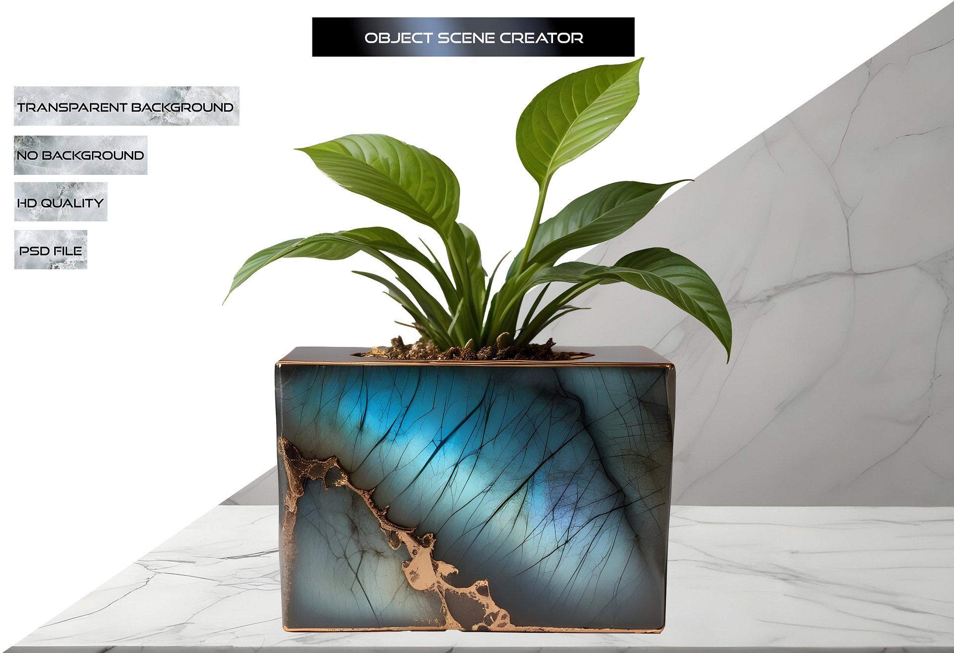 Stellar Luxe – Vase Labradorite with Bronze/Gold Finish product image (2)