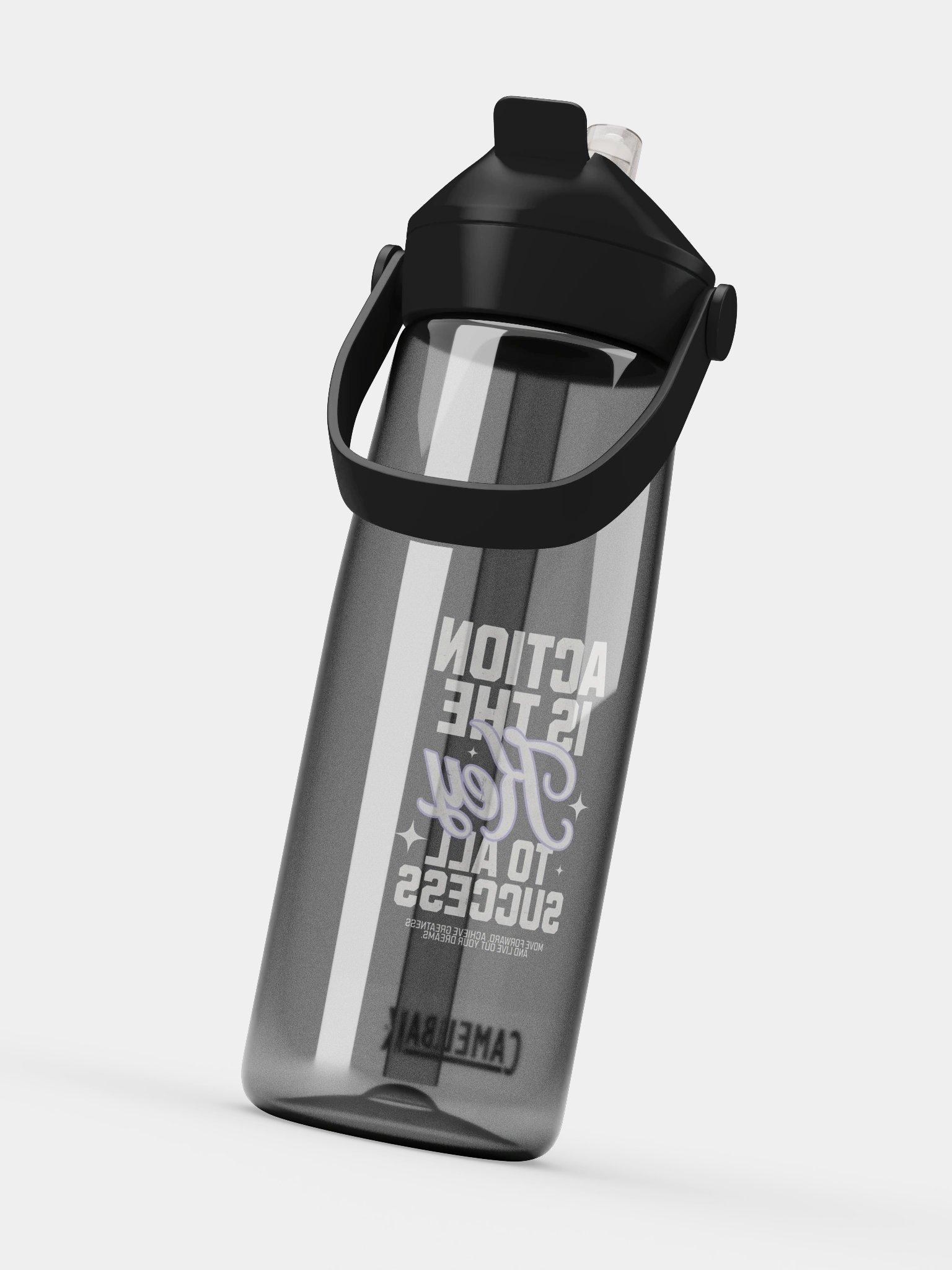 Motivational Flip Straw Water Bottle - Action Is the Key product image (8)