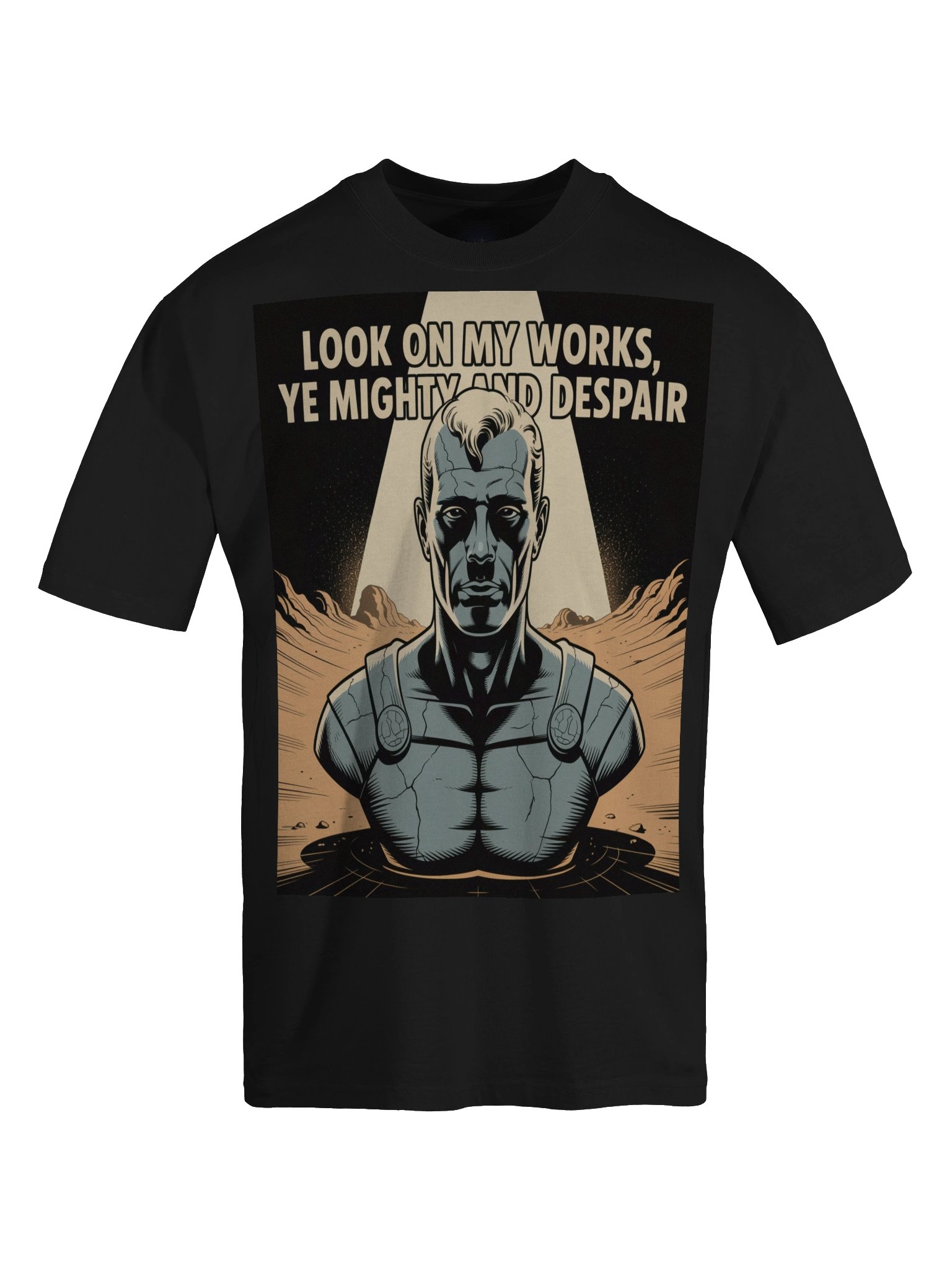 Look Upon My Works: Ozymandias Inspired Oversized Faded T-Shirt product image (1)