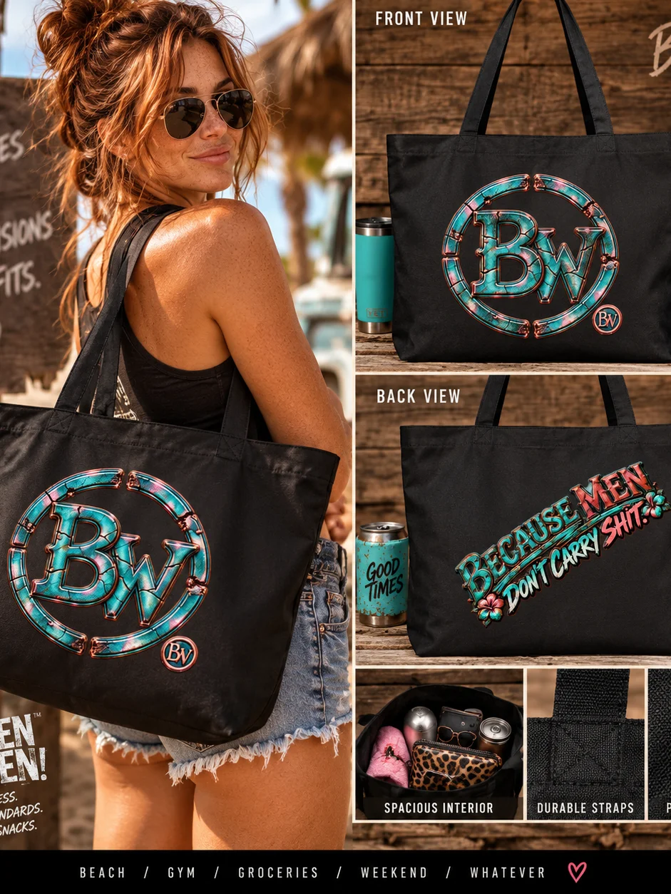 Funny Women's Tote Bag — Because Men Don't Carry Shit | Broken Women!™ product image (1)