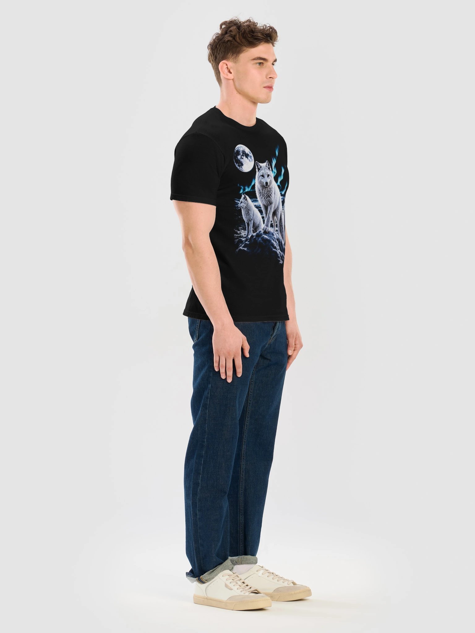 Arctic Fox Howling Moon Tshirt | Legendary Wildlife Shirt product image (8)