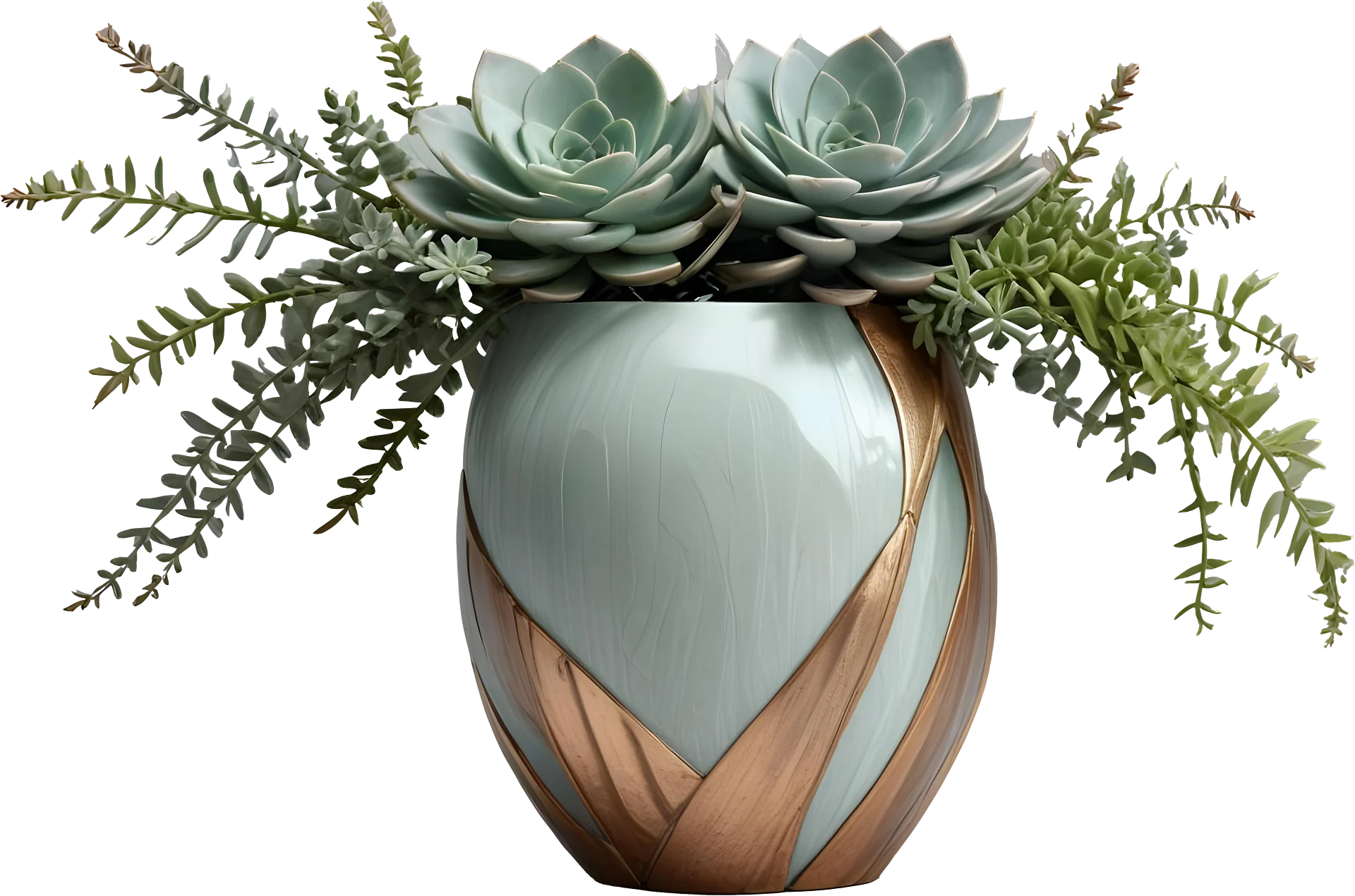 Gatsby Grace – Art Deco Succulent Arrangement PNG product image (1)