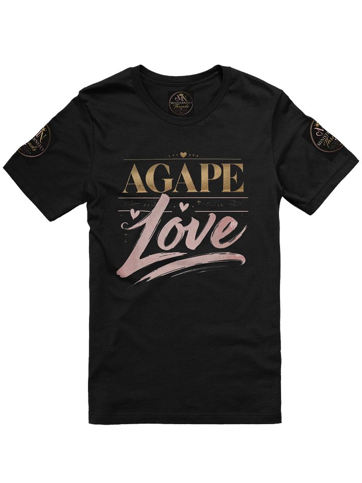 AGAPE Love — Gold & Pink Brush Script Tee product image (1)