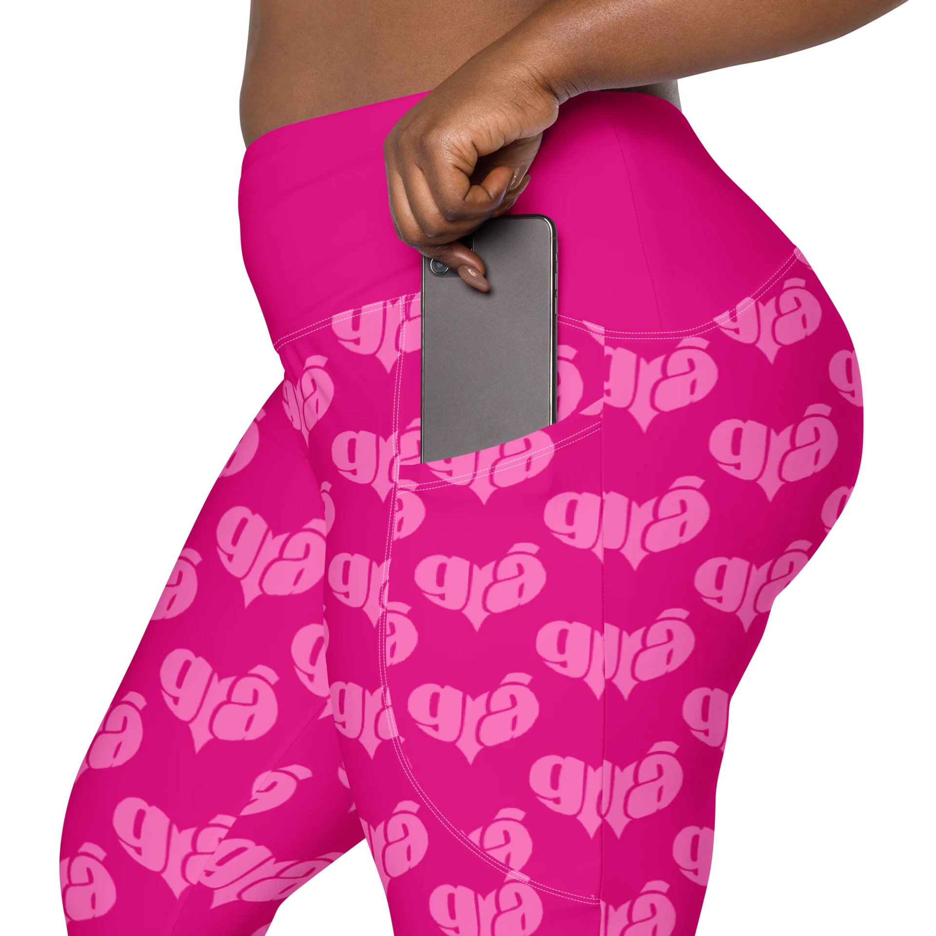 Grá Meaning Love 🩷 Crossover Waist Leggings With Pockets product image (8)